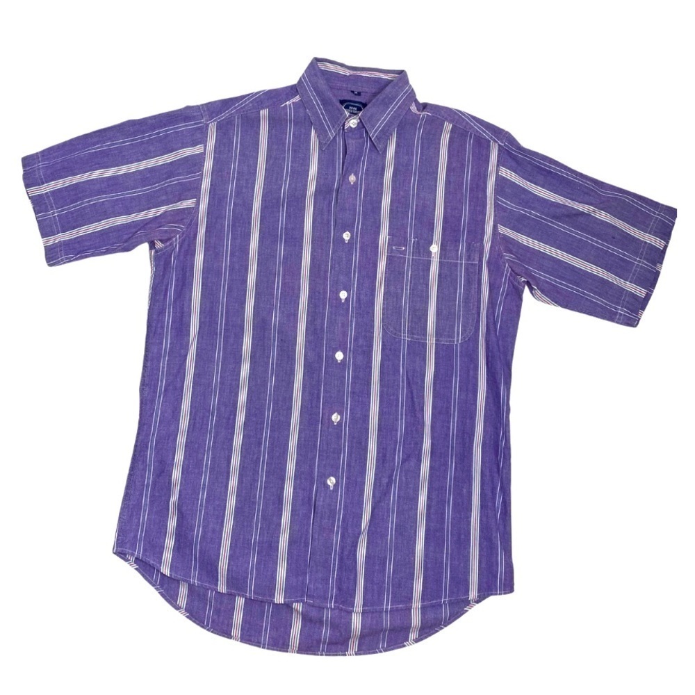 Royal British Tailors of Bombay Cotton Short Sleeve Button Up Shirt Sz M EUC